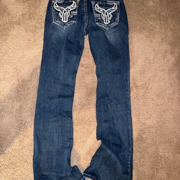 Grace Dark Blue Flare Jeans - Picture 3 of 4